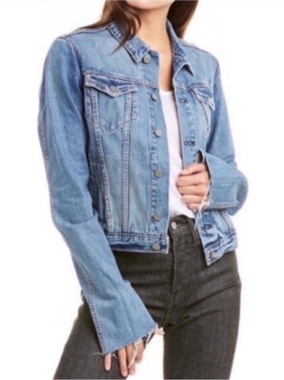 GRLFRND Bianca Cuff Denim Jacket Maiori